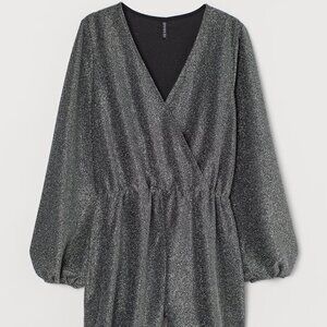 H&M Divided Glittery Long Sleeve Romper